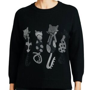 Embellished Cat-lovers Light Sweater *NWT*